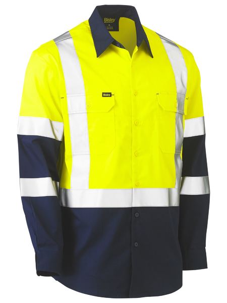 Bisley - X Taped Biomotion Two Tone Hi Vis Lightweight Drill Shirt - BS6696XT