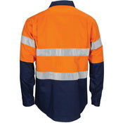 DNC - HiVis R/W Cool-Breeze T2 Vertical Vented Cotton Shirt with Gusset Sleeves, Generic R/Tape - Long Sle- 3782