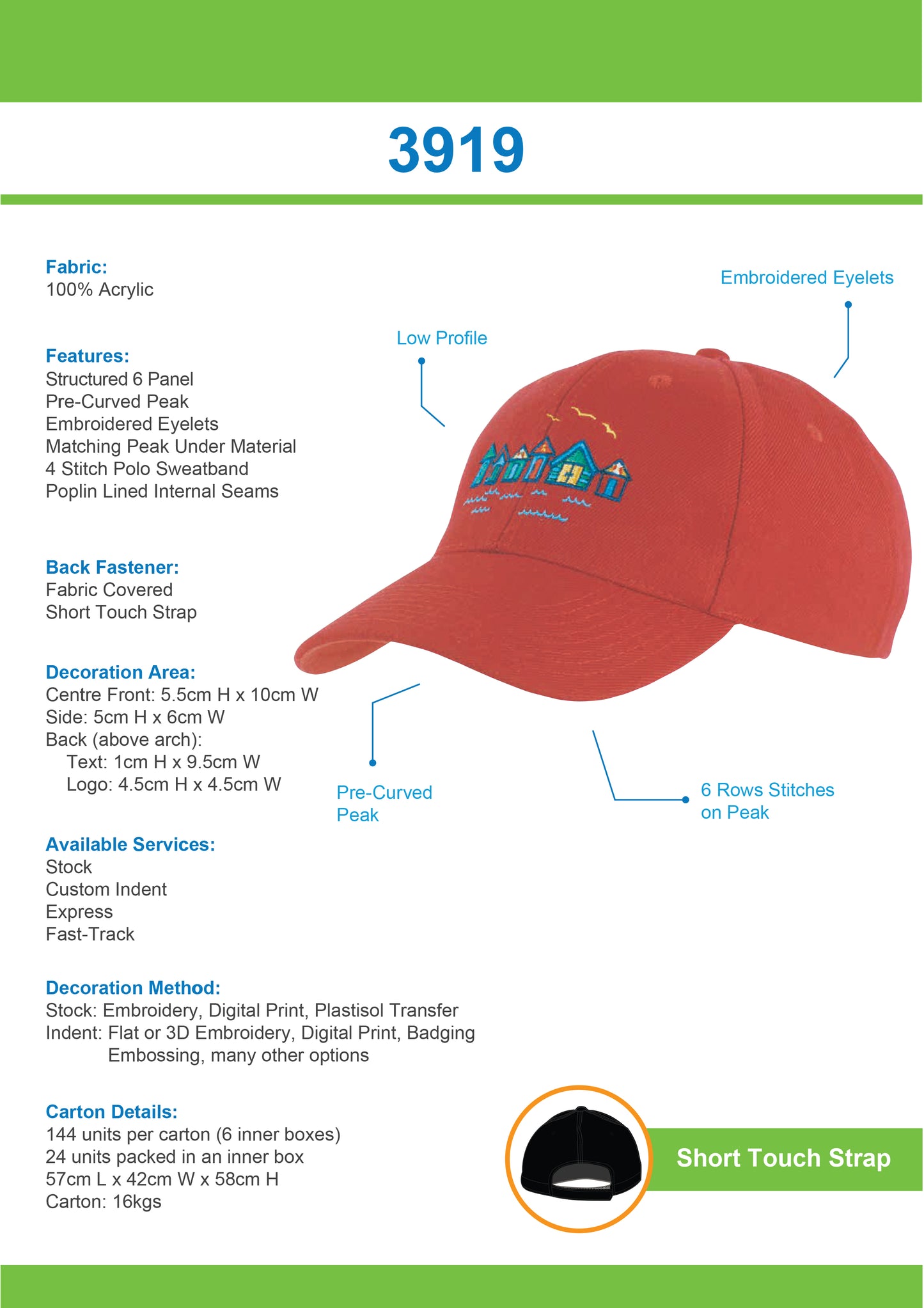 Headwer Premium American Twill College Cap -3919