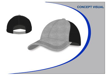 Headwear - Light Brushed Poly Cotton Marle with honeycomb mesh - 3971
