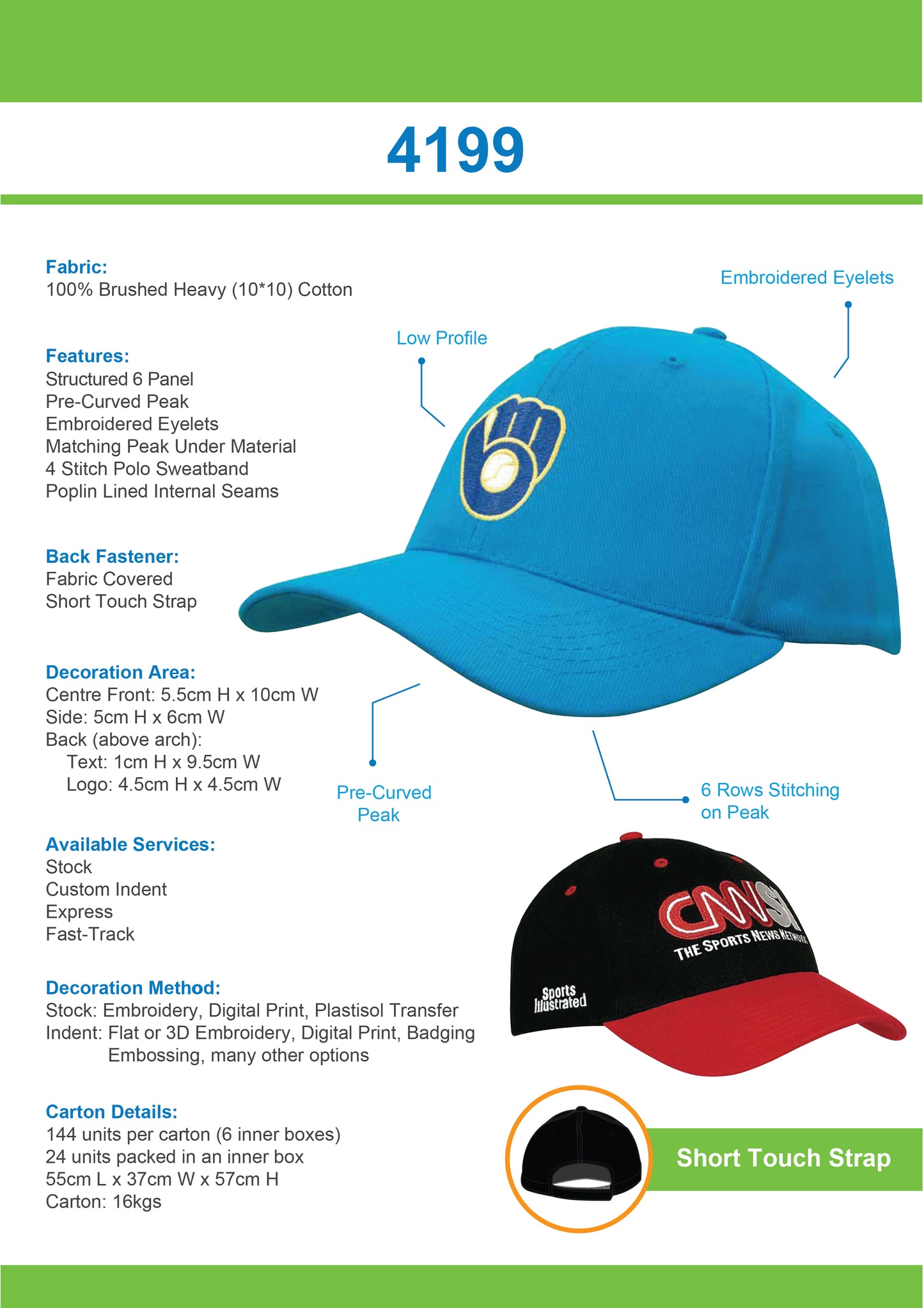 Headwear-Brushed Heavy Cotton -4199