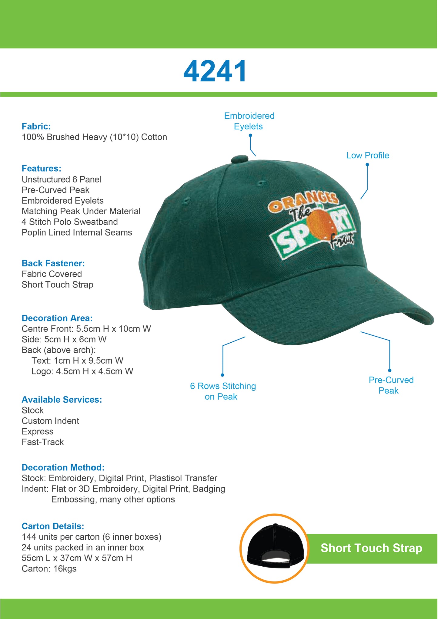 Headwear-Brushed Heavy Cotton Cap-4241