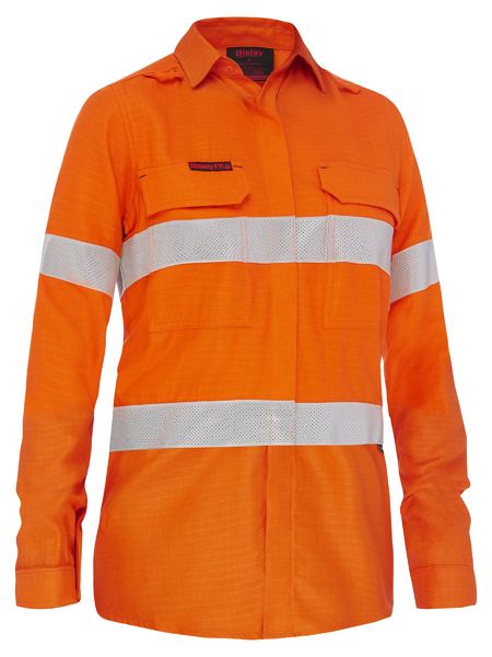 Bisley - Apex 160 Women's Taped Hi Vis FR Ripstop Vented Shirt -BL8339T
