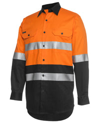 Jb's - Hi Vis Long Sleeve (D+N) 150g Work Shirt - Adults - 6DNWL - 1st