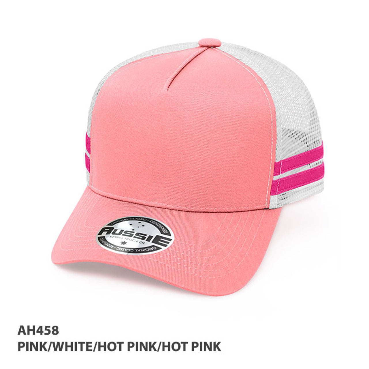 Grace Collection - AH458 Kids A-Frame Striped Trucker Cap