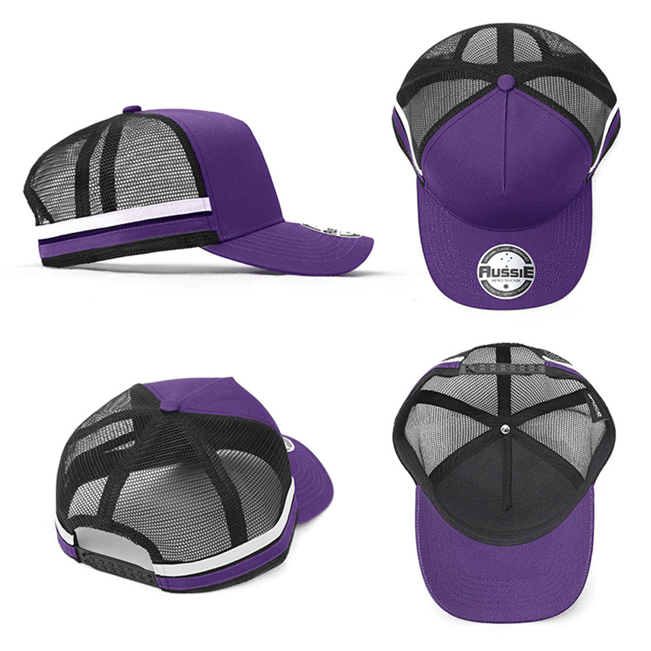 Grace Collection - AH458 Kids A-Frame Striped Trucker Cap