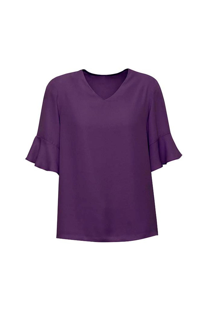 Biz Corporate Womens Aria Fluted Sleeve Blouse RB966LS