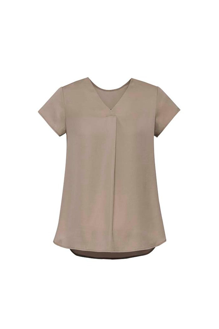 Biz Corporate Womens Kayla V-Neck Pleat Blouse RB967LS
