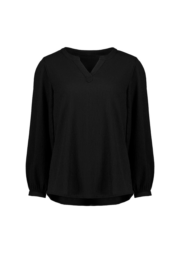 Biz Corporates - Womens Ruche Long Sleeve Blouse - RU568LL
