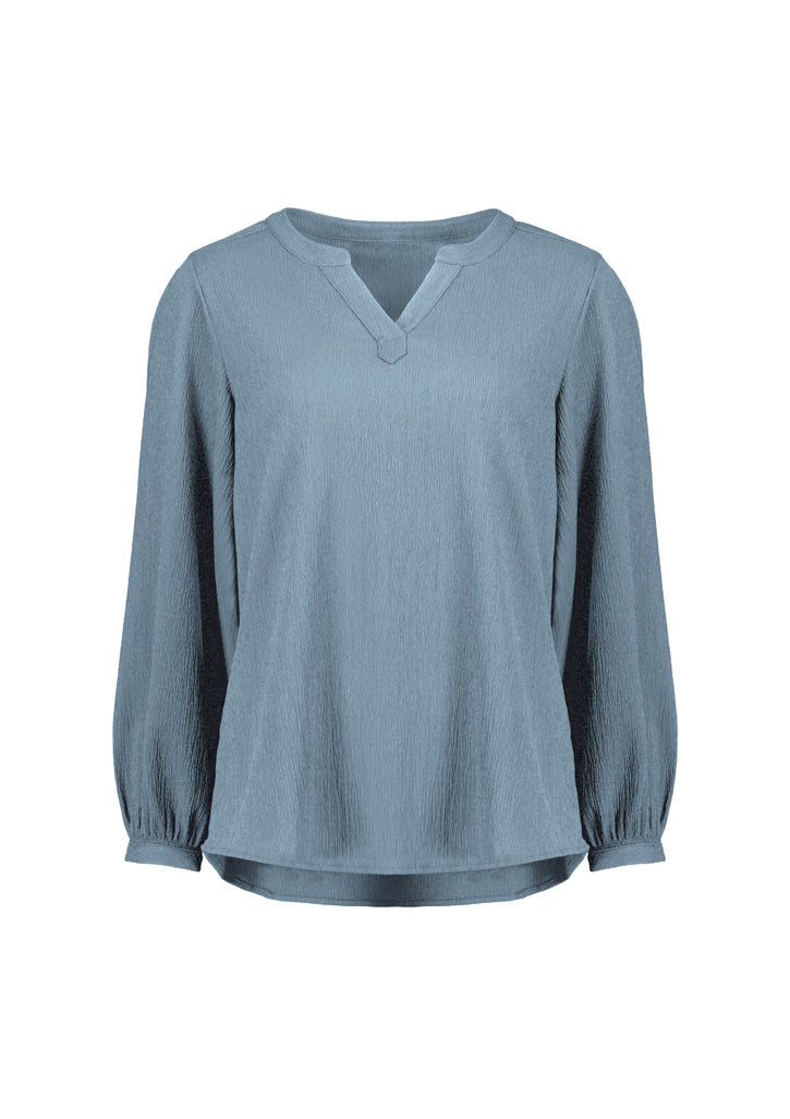 Biz Corporates - Womens Ruche Long Sleeve Blouse - RU568LL
