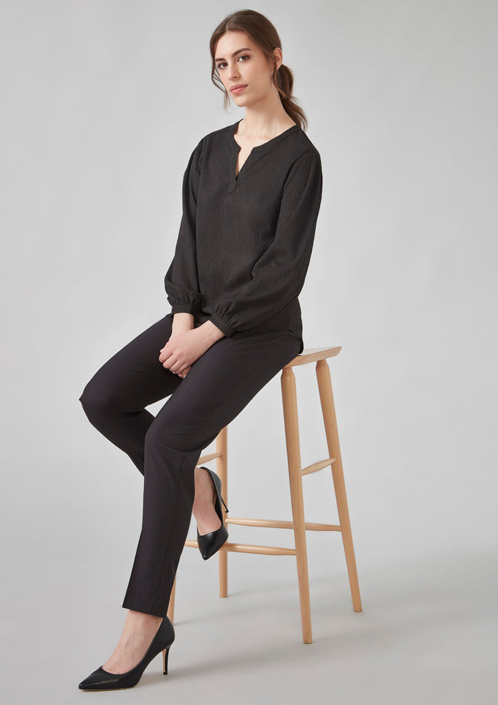 Biz Corporates - Womens Ruche Long Sleeve Blouse - RU568LL