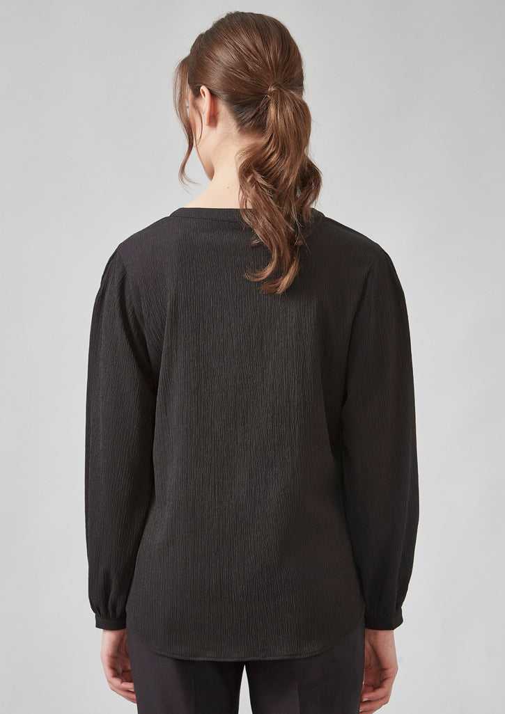 Biz Corporates - Womens Ruche Long Sleeve Blouse - RU568LL