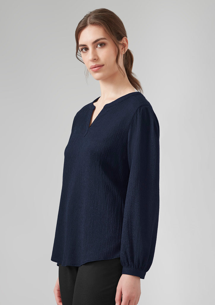 Biz Corporates - Womens Ruche Long Sleeve Blouse - RU568LL