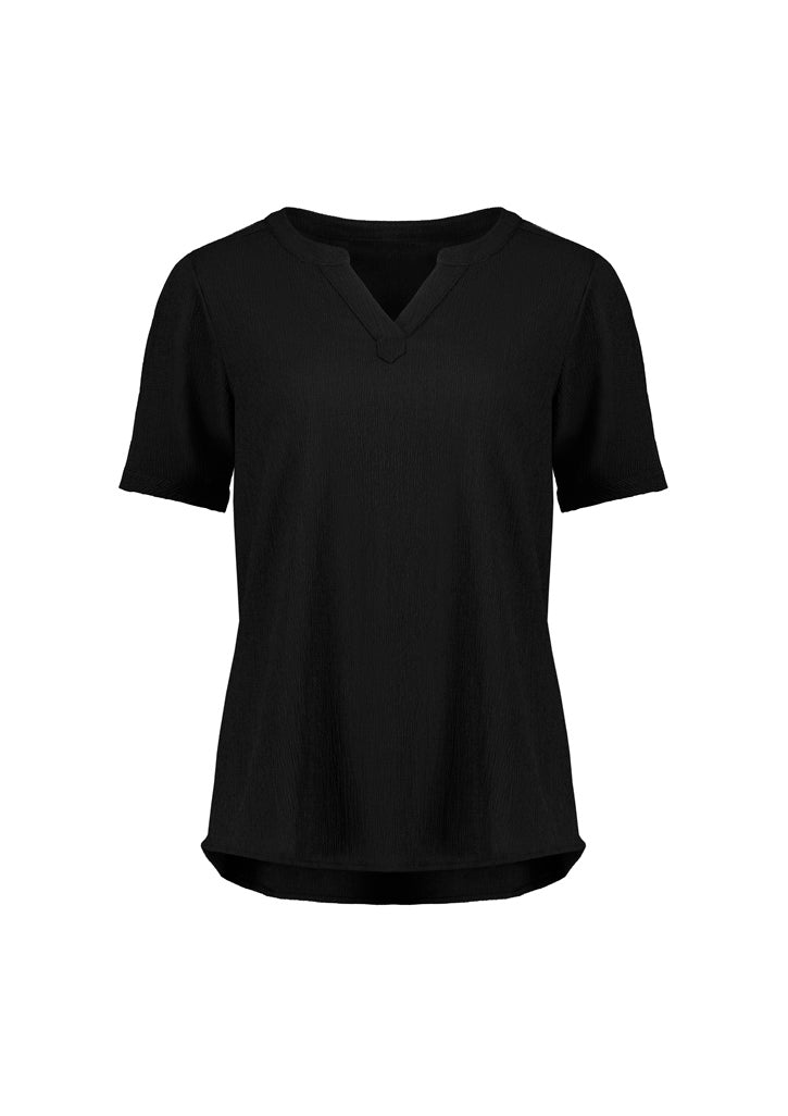 Biz Corporates - Womens Ruche Short Sleeve Blouse - RU568LS