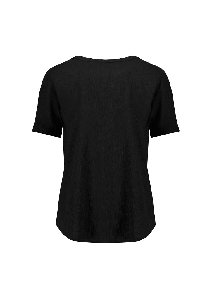 Biz Corporates - Womens Ruche Short Sleeve Blouse - RU568LS