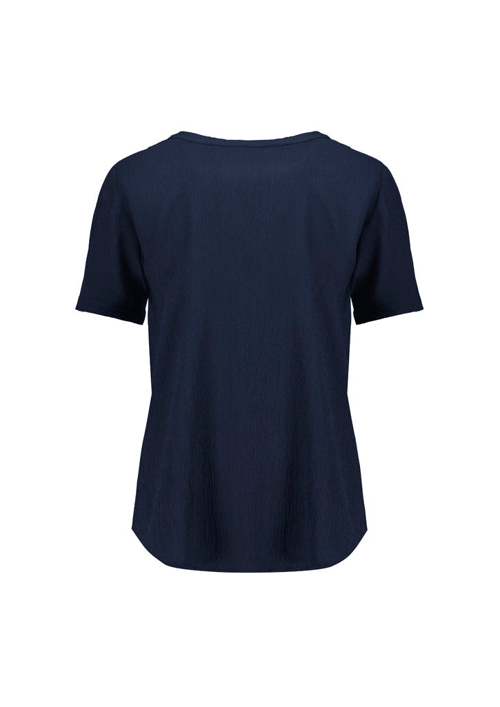 Biz Corporates - Womens Ruche Short Sleeve Blouse - RU568LS