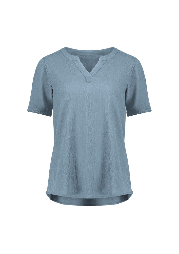 Biz Corporates - Womens Ruche Short Sleeve Blouse - RU568LS