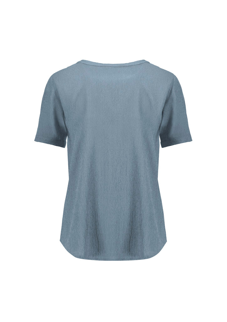 Biz Corporates - Womens Ruche Short Sleeve Blouse - RU568LS