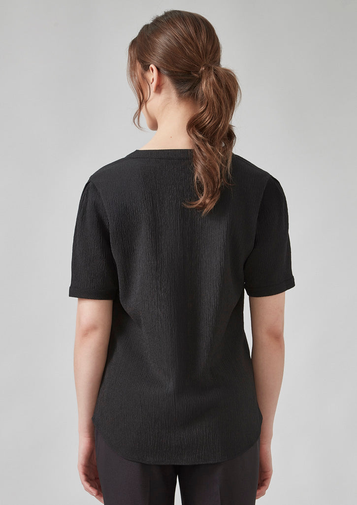 Biz Corporates - Womens Ruche Short Sleeve Blouse - RU568LS