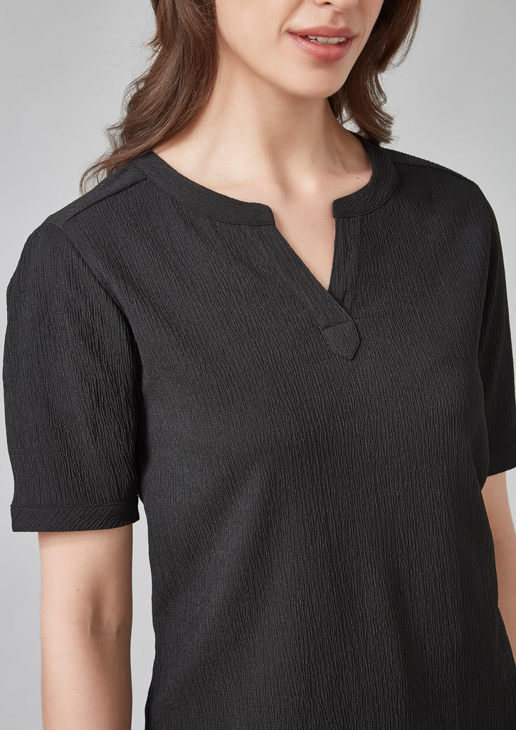 Biz Corporates - Womens Ruche Short Sleeve Blouse - RU568LS