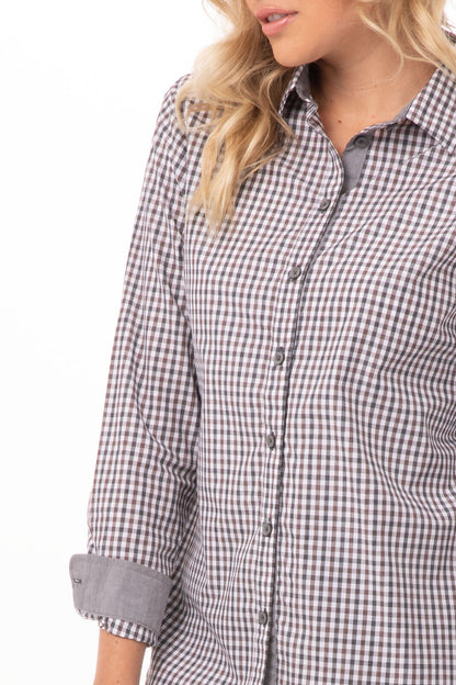 Chef Works - Women's Modern Gingham Long Sleeve Dress Shirt