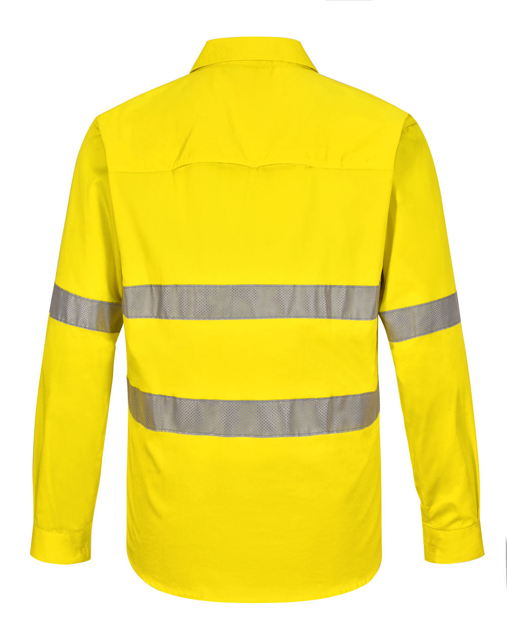 Winning Spirit - Unisex Hi Vis Cool Breeze Closed Front LS Shirt With Perforated Tape - SW87