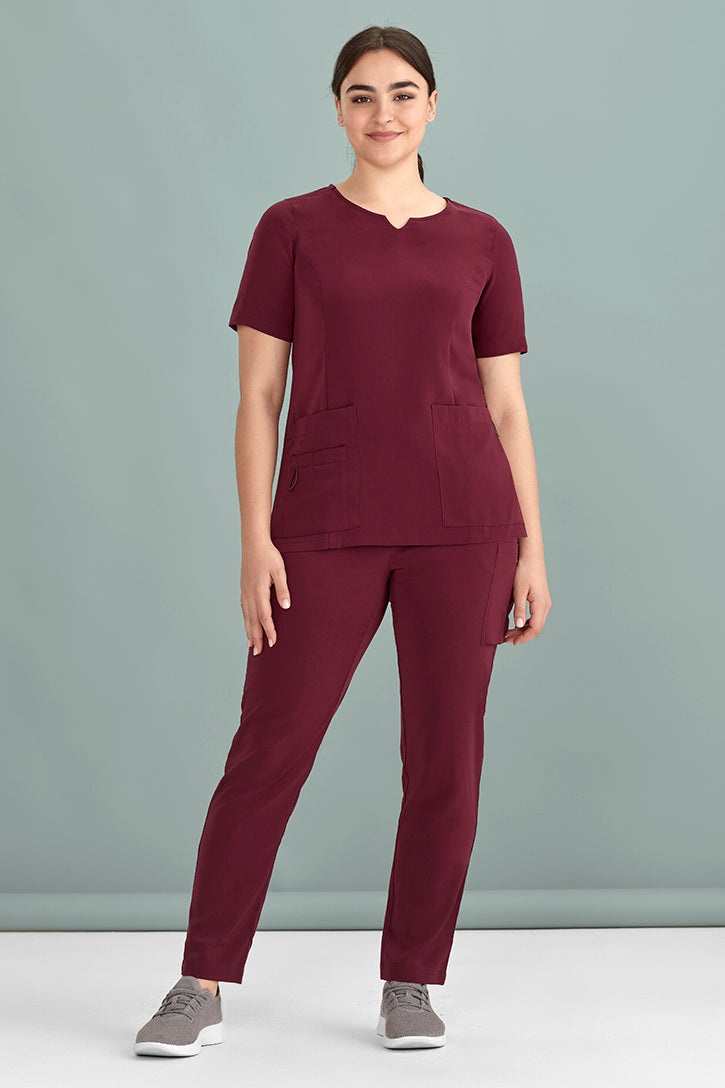 Biz Care Womens Tailored Fit Round Neck Scrub Top CST942LS