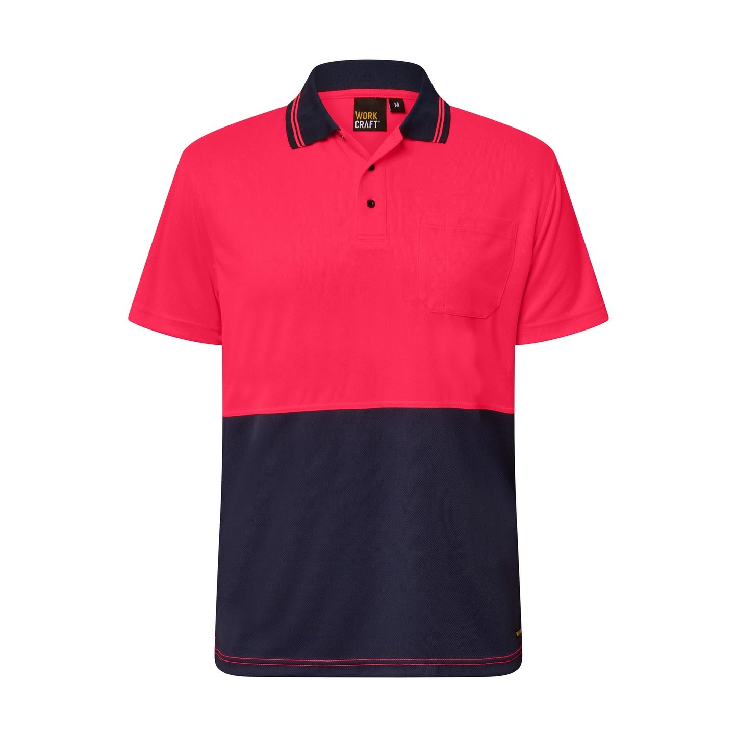 WORKCRAFT WSP201 Hi Vis Two Tone SS Polo Pocket
