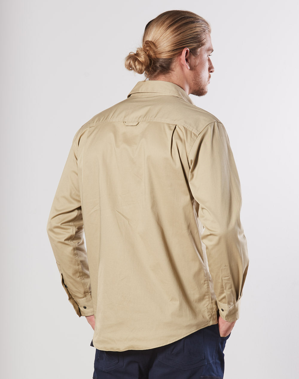Winning Spirit-Mens Stretch Work Shirt With 2 Front Flap Pockets -WT10