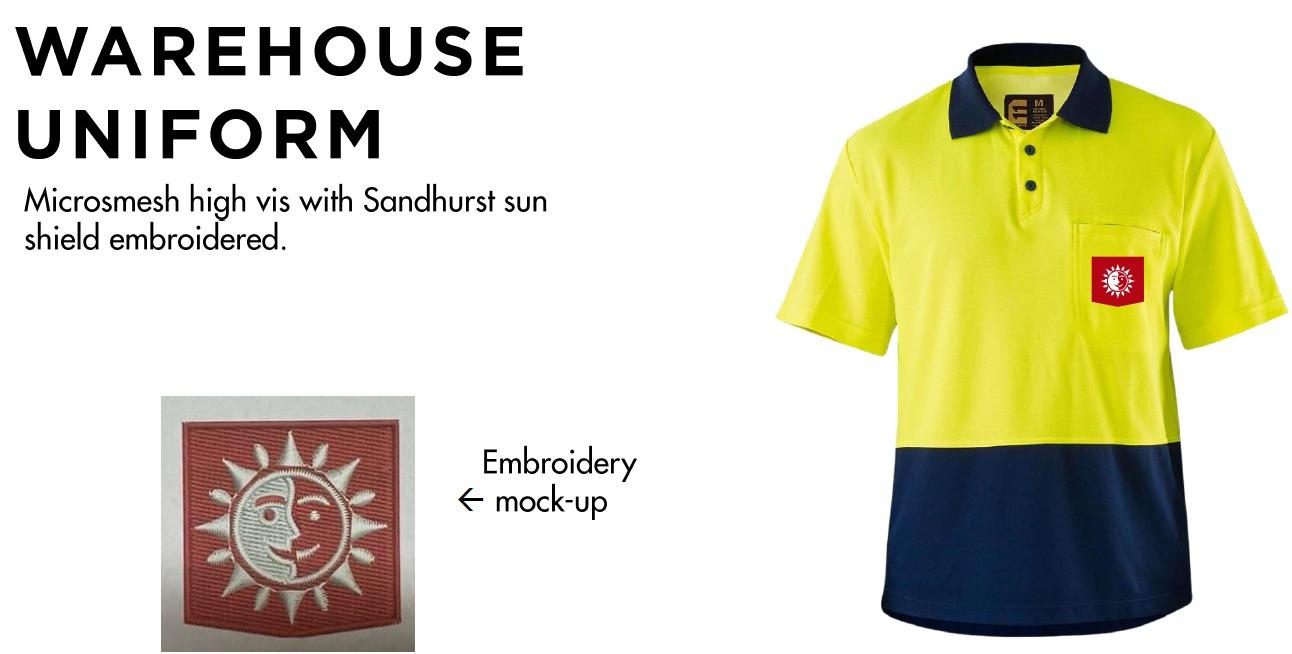 SANDHURST_Warehouse Hi Vis Uniform with Logo Embroided
