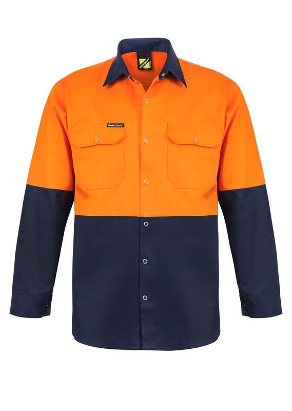 NCC APPAREL WS3032 Two Tone L/S Shirt With Studs - Star Uniforms Australia