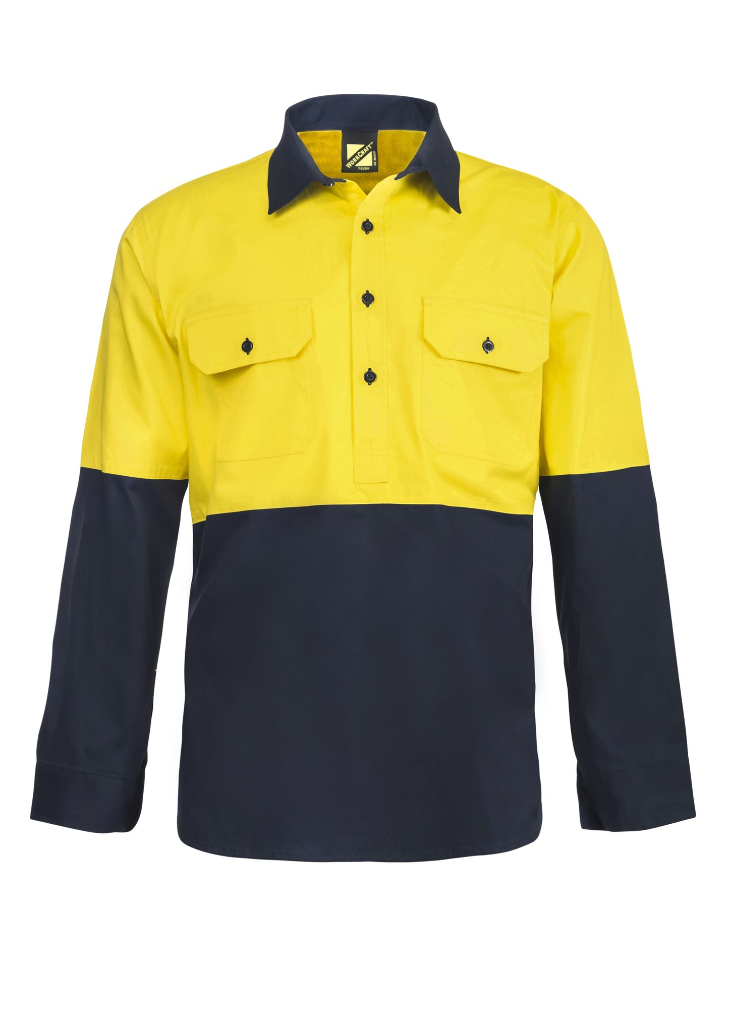 WORKCRAFT WS4255 2 Tone Half Placket SHT W Vent - Star Uniforms Australia