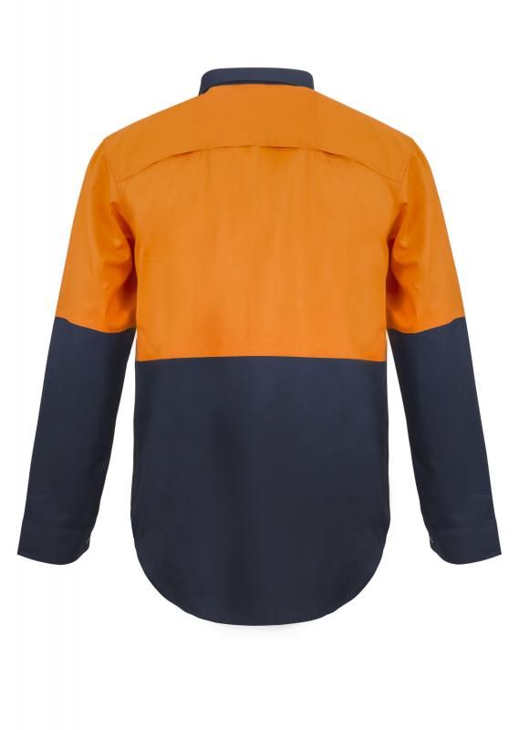 WORKCRAFT WS4255 2 Tone Half Placket SHT W Vent - Star Uniforms Australia