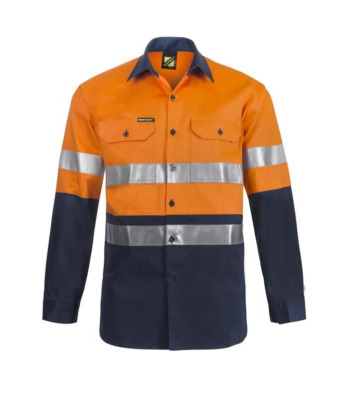 WORKCRAFT WS6030 Cotton Shirt With CSR Tape - Star Uniforms Australia