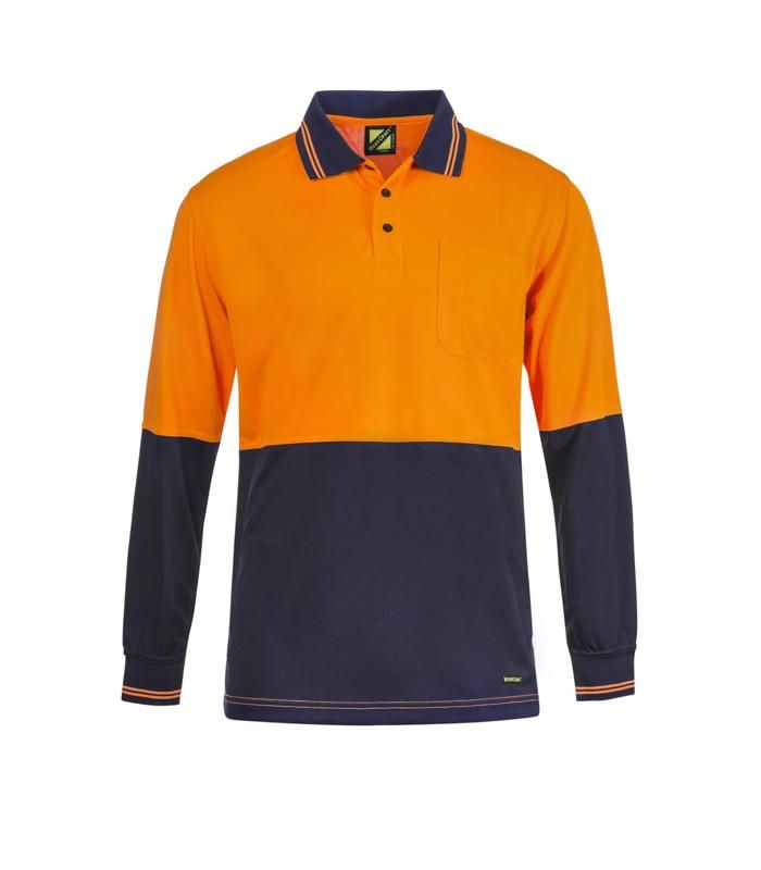 WORKCRAFT WSP402 Hi Vis Two Tone LS Polo CB - Star Uniforms Australia