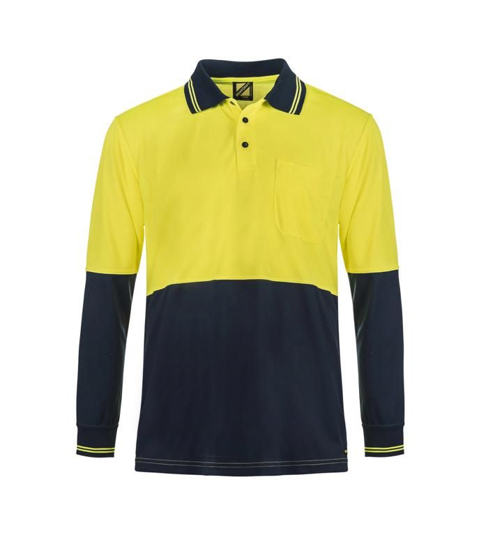 WORKCRAFT WSP402 Hi Vis Two Tone LS Polo CB - Star Uniforms Australia
