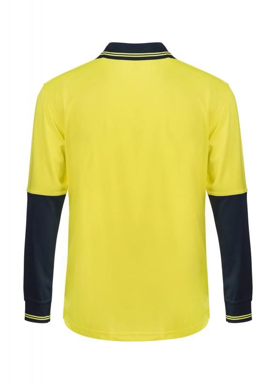 WORKCRAFT WSP202 Hi Vis Two Tone LS Polo Pocket - Star Uniforms Australia