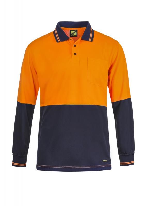 WORKCRAFT WSP202 Hi Vis Two Tone LS Polo Pocket - Star Uniforms Australia