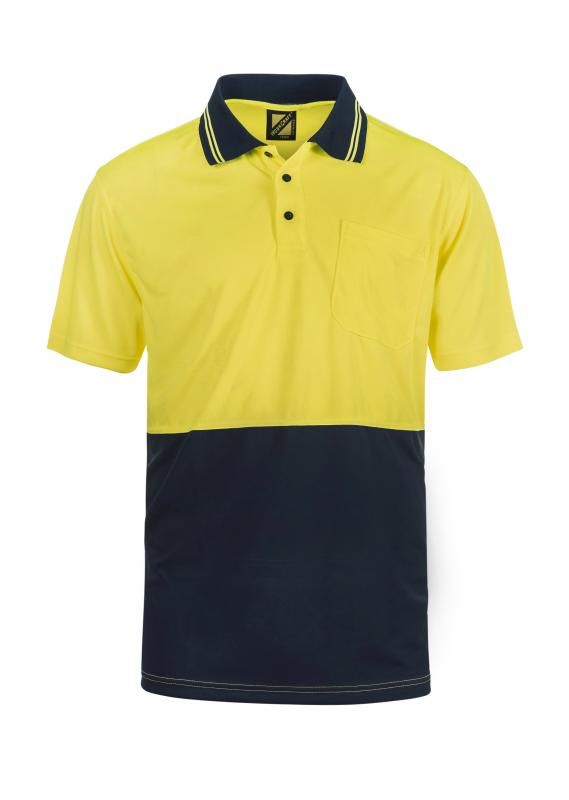 WORKCRAFT WSP201 Hi Vis Two Tone SS Polo Pocket - Star Uniforms Australia
