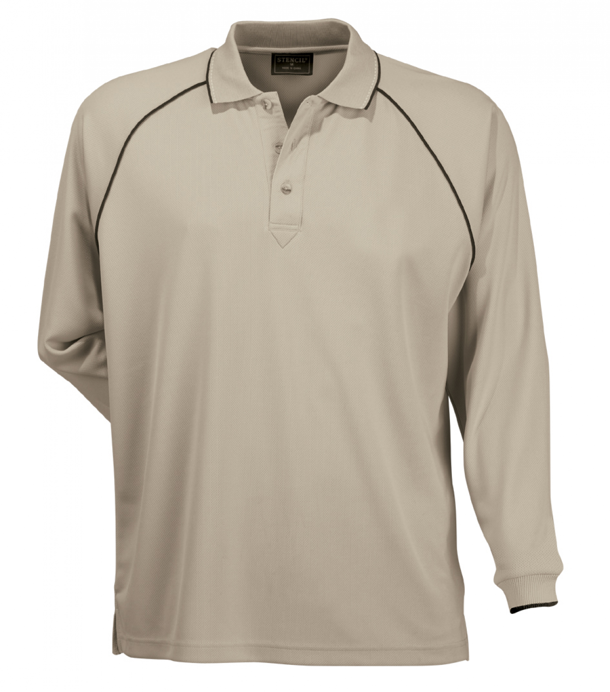 Stencil-Men's L/S Cool Dry Polo (1040)