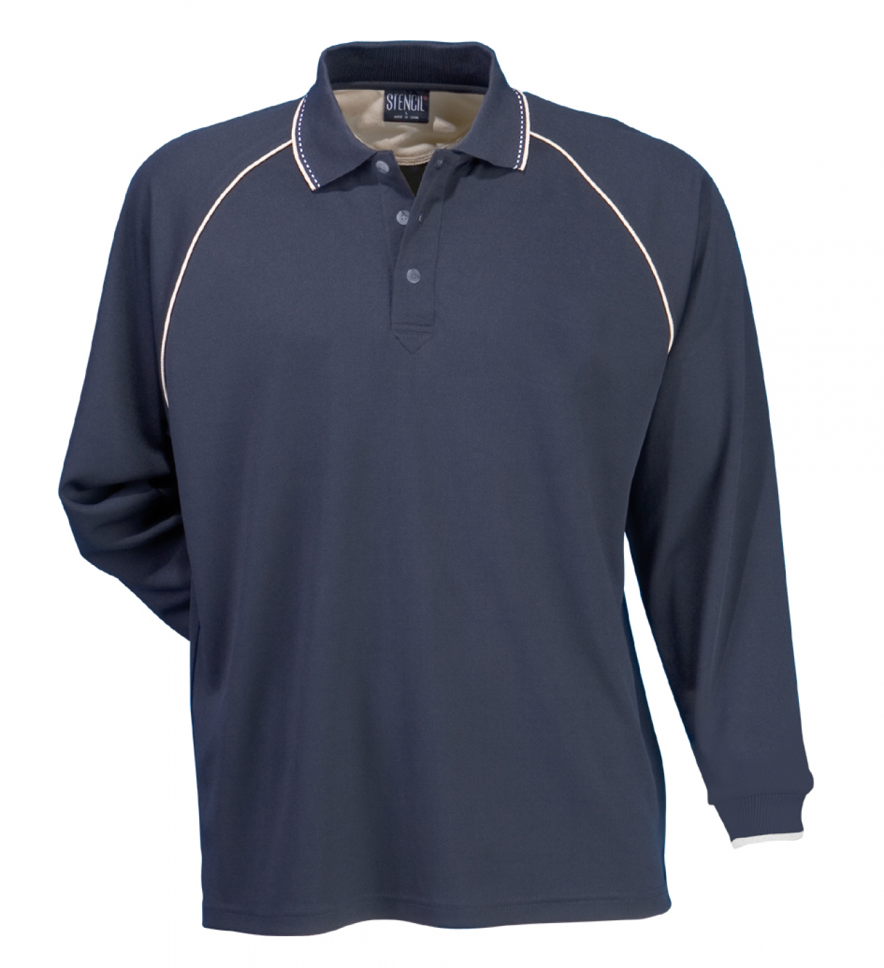 Stencil-Men's L/S Cool Dry Polo (1040)