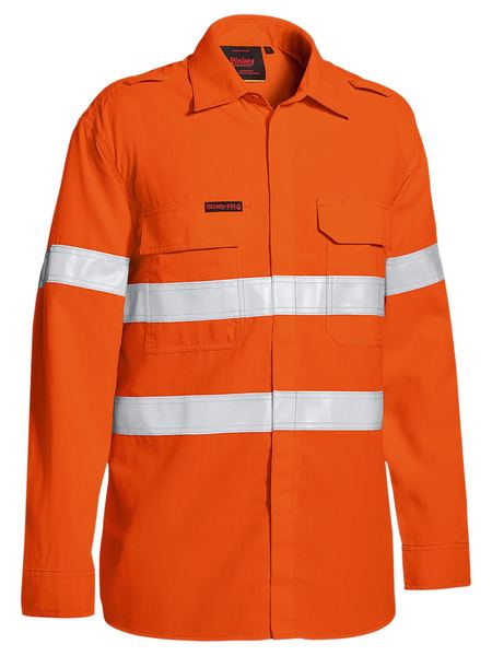 Bisley Tencate Tecasafe Plus Taped Hi Vis FR Lightweight Vented Long Sleeve Shirt-BS8238T