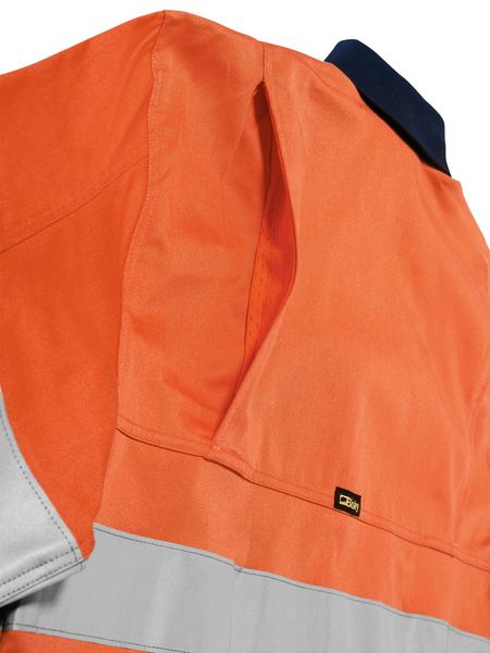Bisley 3m Taped 2 Tone Hi Vis Mens Industrial Cool Vent Shirt-BS6448T
