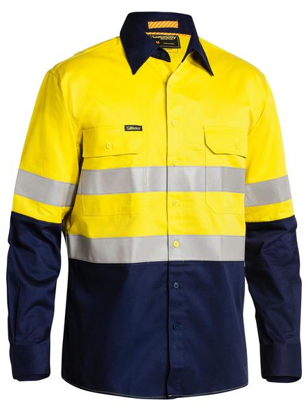 Bisley 3m Taped 2 Tone Hi Vis Mens Industrial Cool Vent Shirt-BS6448T