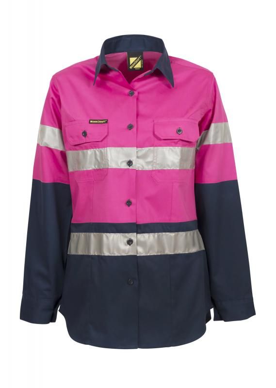 WORKCRAFT WSL503 Ladies Hi Vis 2 Tone Shirt Ref - Star Uniforms Australia