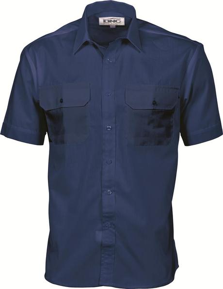 Dnc Polyester Cotton S/S Work Shirt (3211) - Star Uniforms Australia