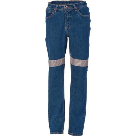 Dnc Ladies Taped Denim Stretch Jeans Csr R/Tape (3339) - Star Uniforms Australia