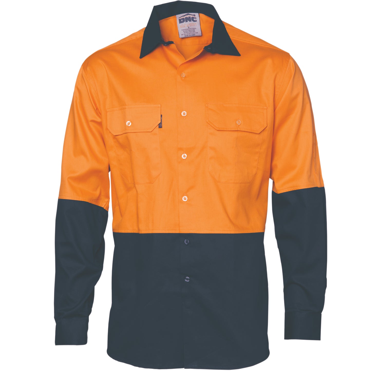 DNC HiVis Two Tone Cotton Drill Shirt - Long Sleeve 3832 - Star Uniforms Australia