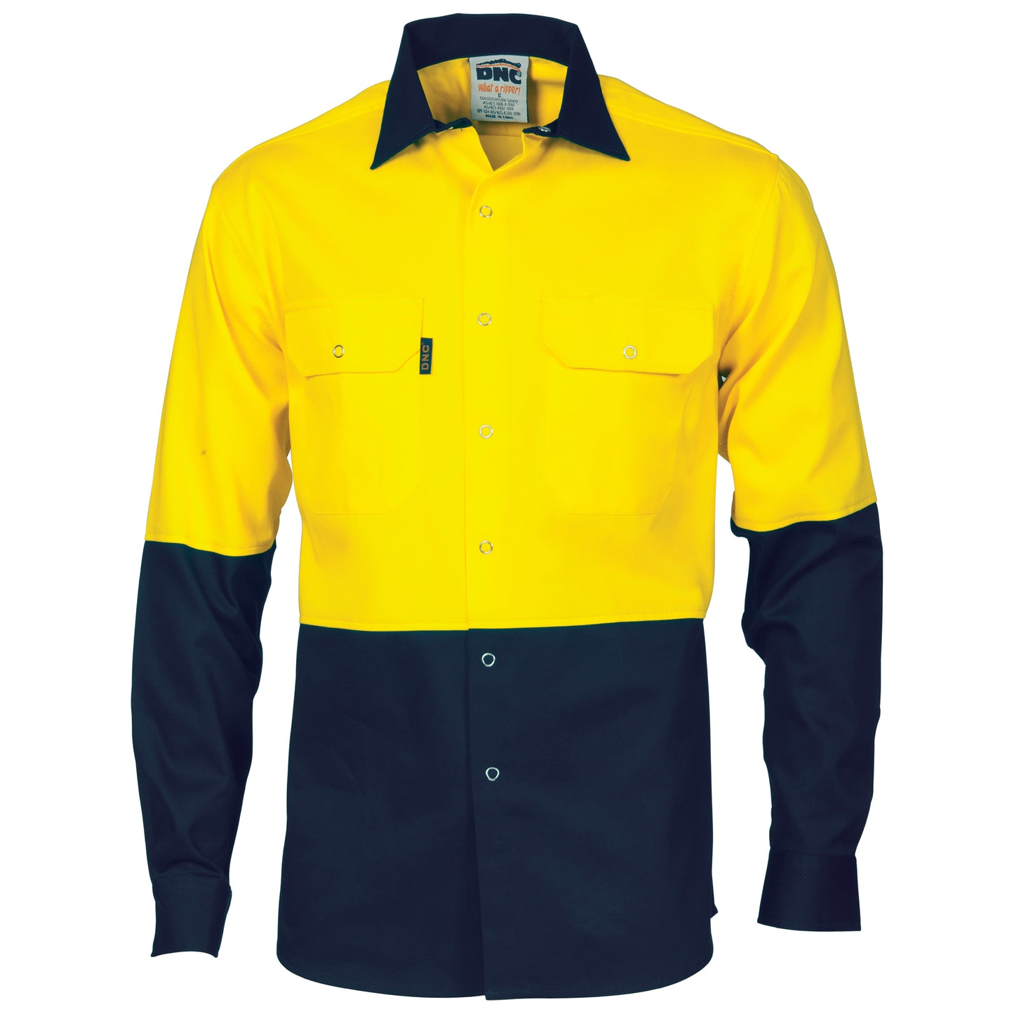 DNC HiVis Two Tone Drill Shirt with Press Studs 3838 - Star Uniforms Australia
