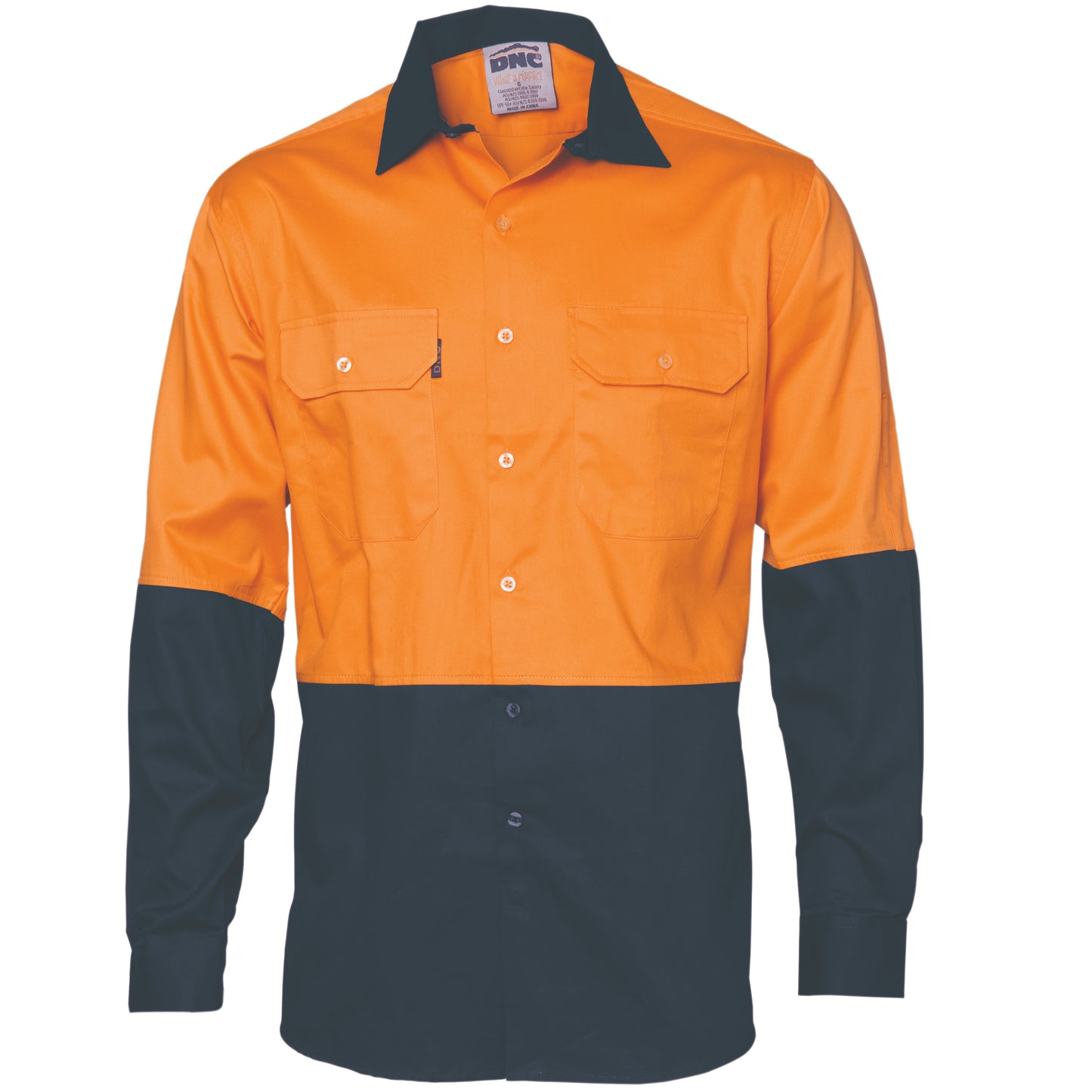 DNC HiVis 2 Tone Cool-Breeze Cotton Shirt - Long sleeve 3840 - Star Uniforms Australia